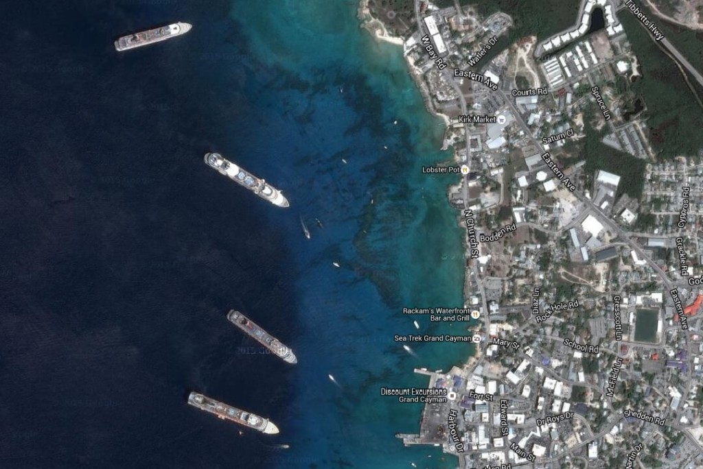 4 Cruise Ships In Port at Georgetown, Grand Cayman